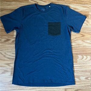 prAna Men’s Medium Blue Short Sleeve Pocket T-Shirt Organic Cotton